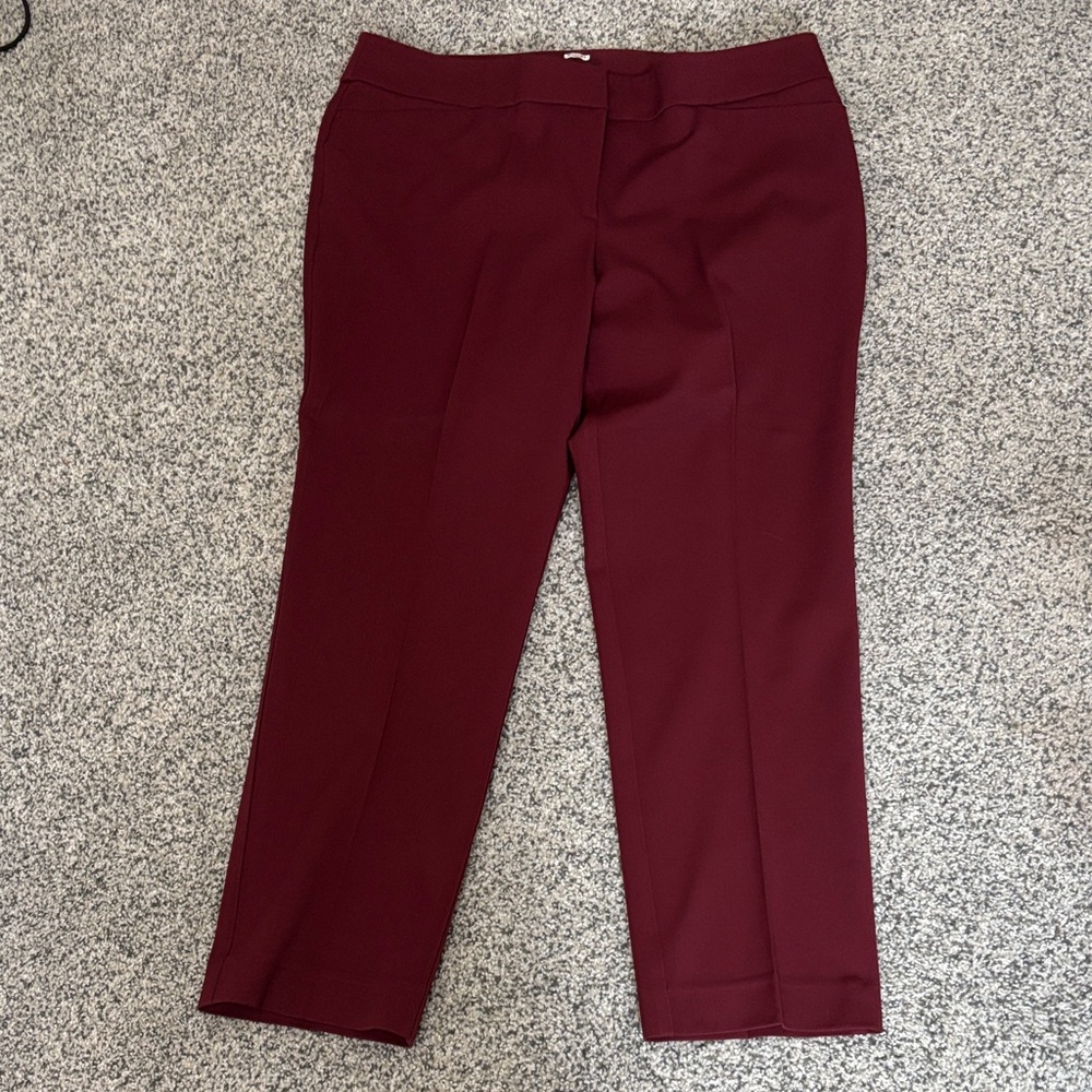 Ann Taylor Factory Burgundy Cropped Pants